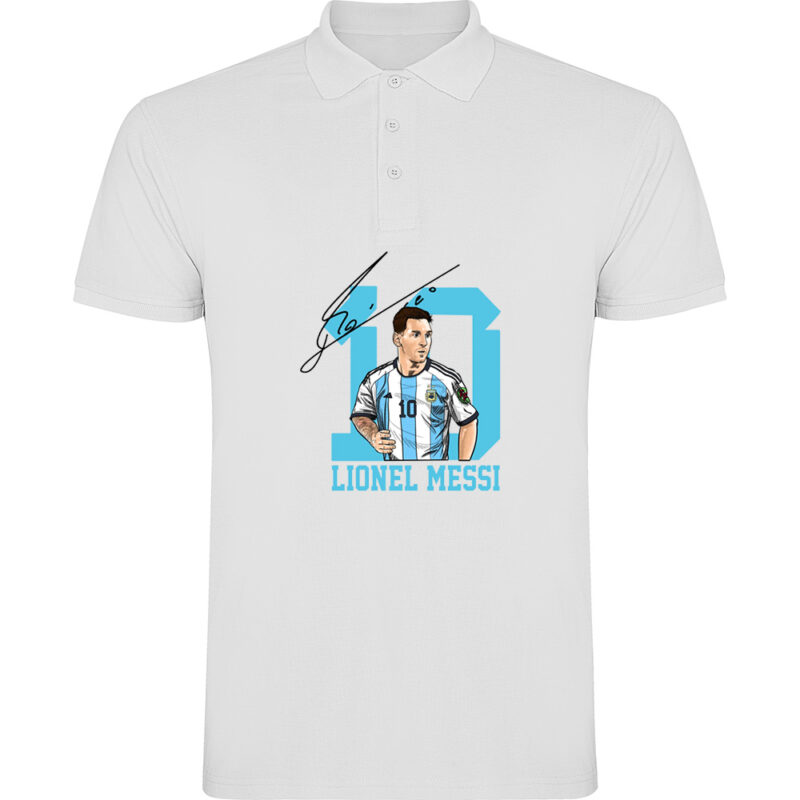 Tricou polo MESSI, Alb