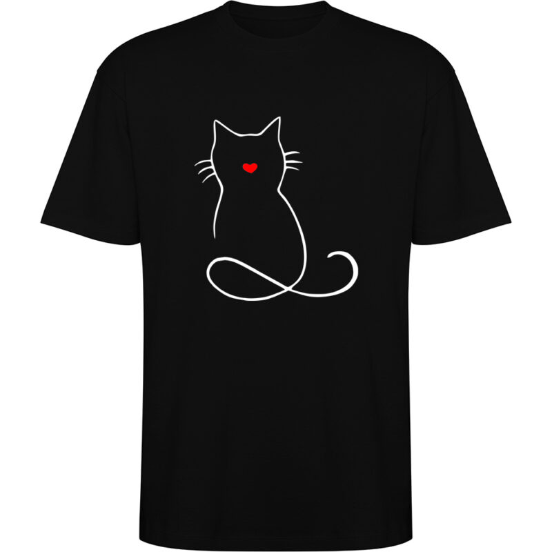 Tricou oversize PISICA (MODEL 1), Negru