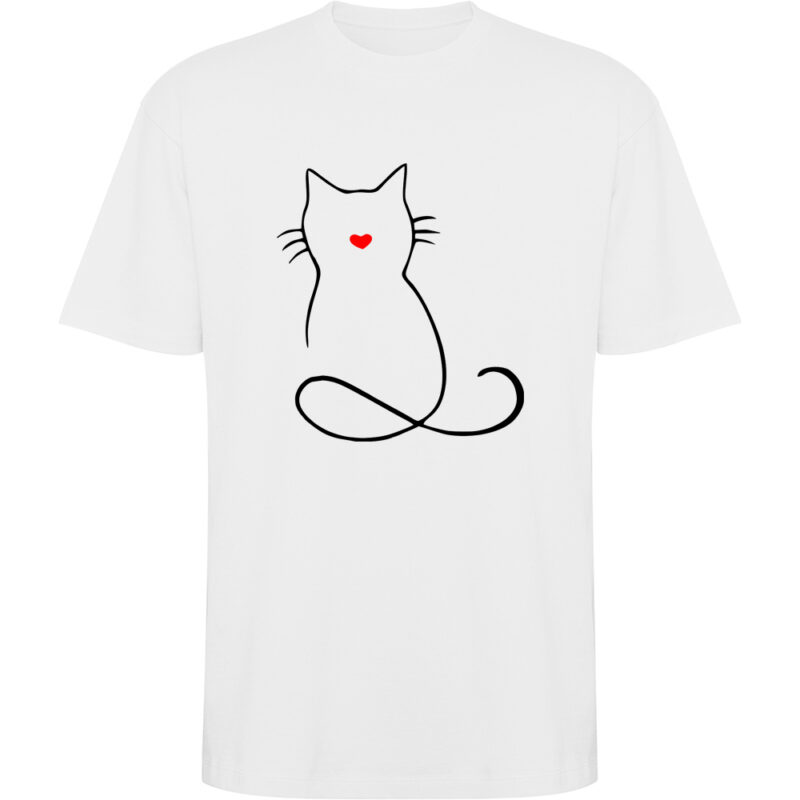Tricou oversize PISICA (MODEL 1), Alb