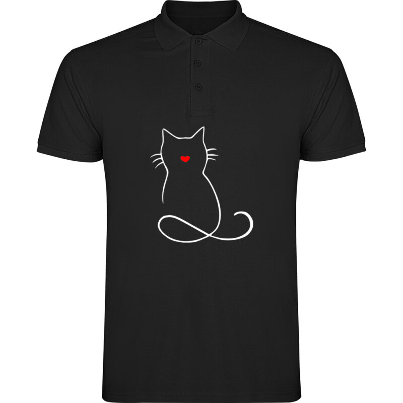 Tricou polo PISICA (MODEL 1), Negru