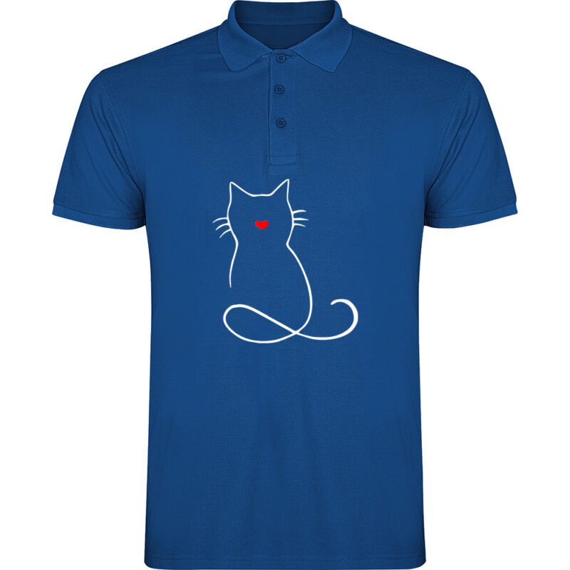 Tricou polo PISICA (MODEL 1), Albastru
