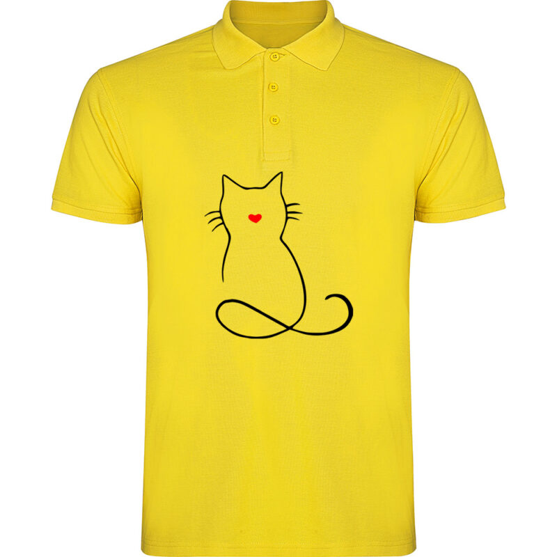 Tricou polo PISICA (MODEL 1), Galben