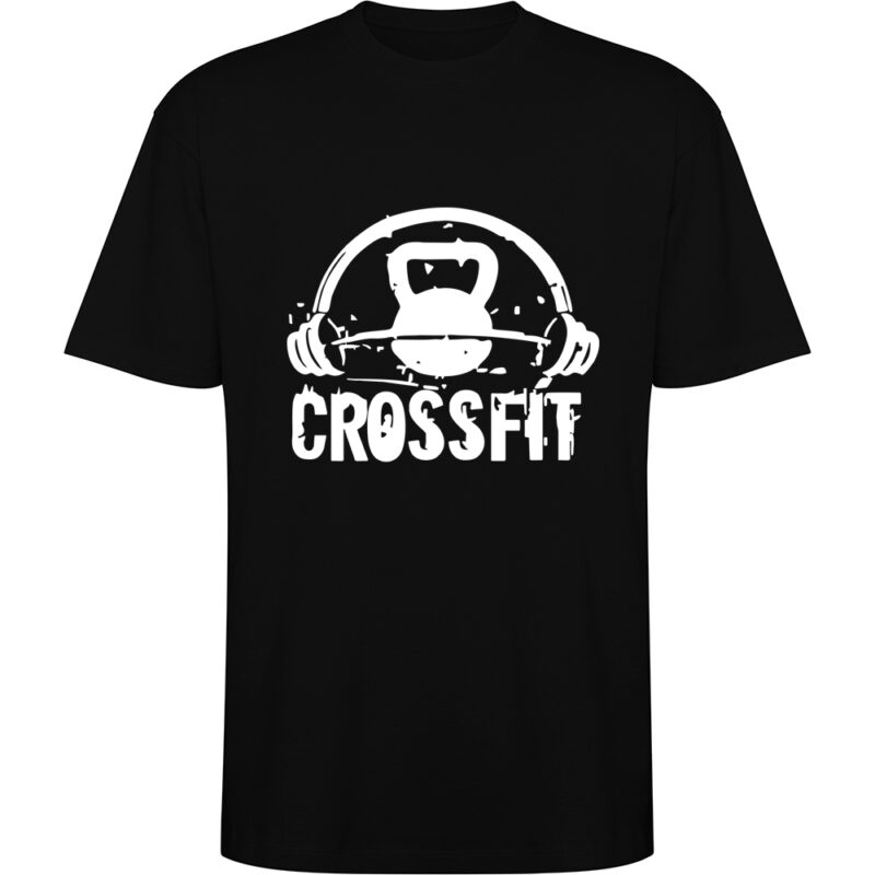 Tricou oversize Crossfit, Negru