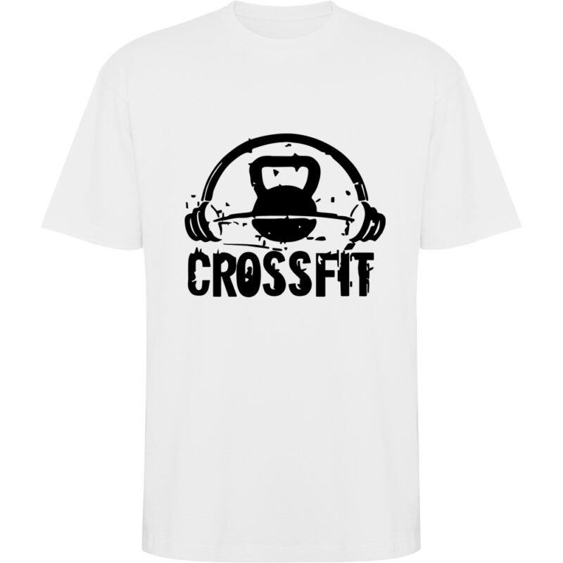 Tricou oversize Crossfit, Alb