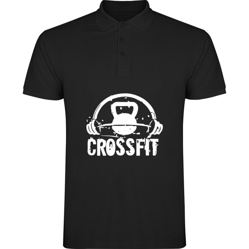 Tricou polo Crossfit, Negru