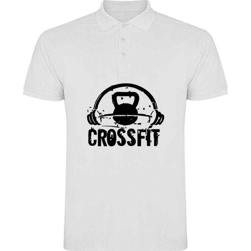 Tricou polo Crossfit, Alb