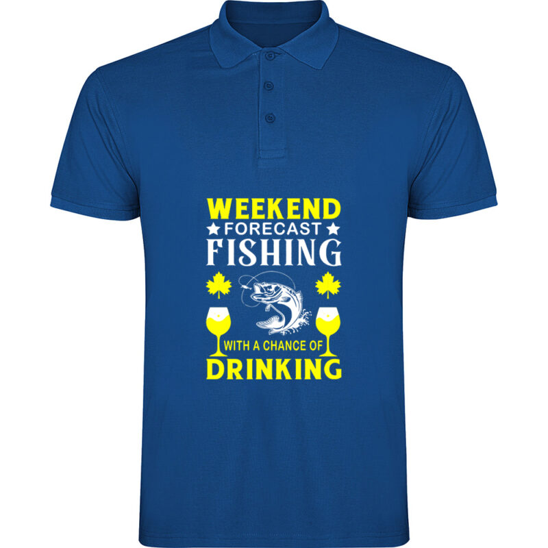 Tricou polo Pescuit (model 1), Albastru