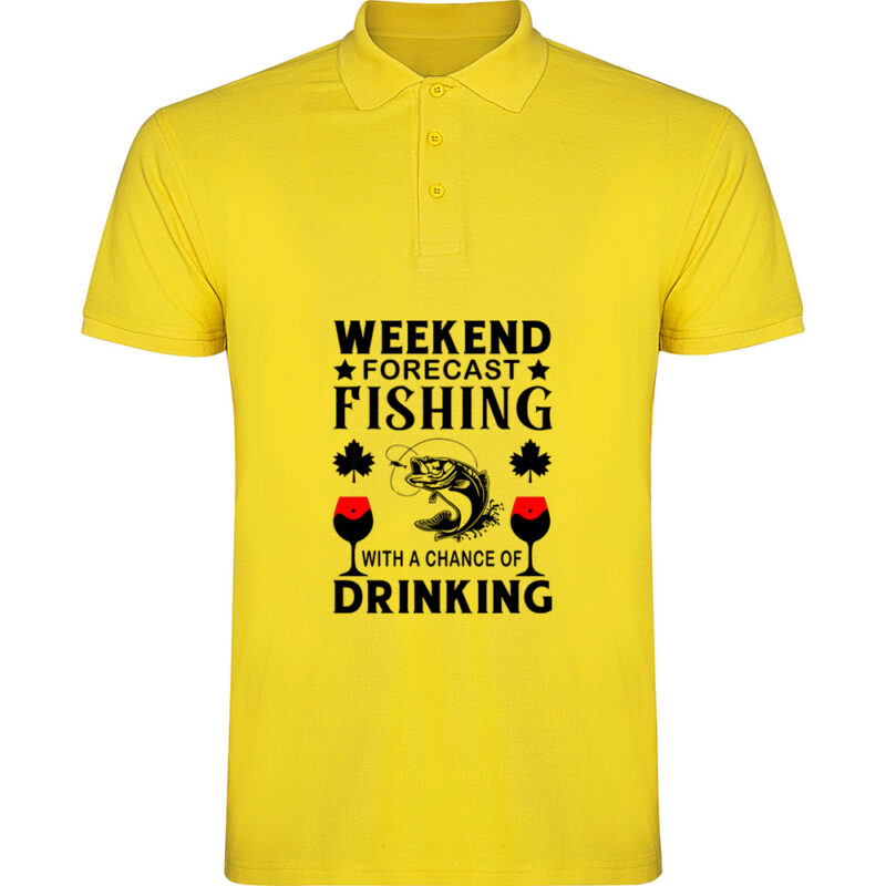 Tricou polo Pescuit (model 1), Galben