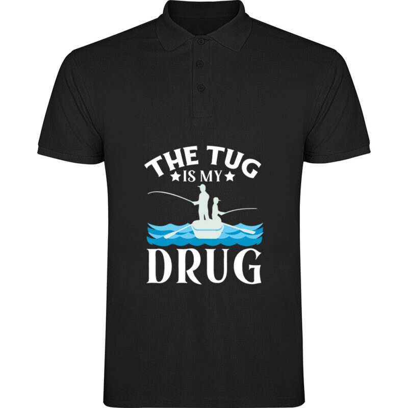 Tricou polo Pescuit (model 2), Negru