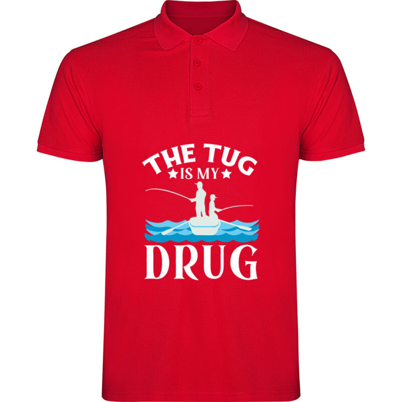 Tricou polo Pescuit (model 2), Roșu