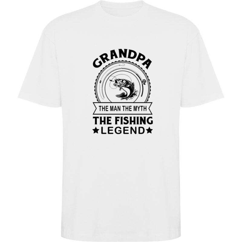 Tricou oversize Pescuit (model 3), Alb