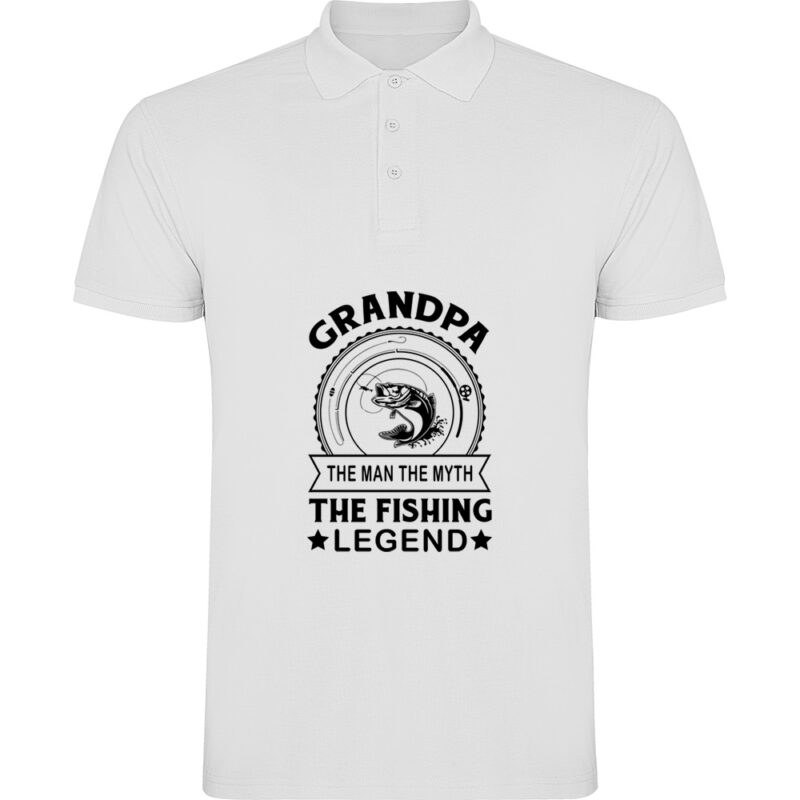 Tricou polo Pescuit (model 3), Alb