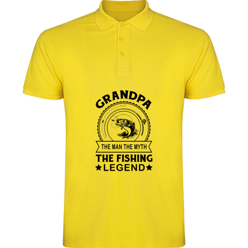 Tricou polo Pescuit (model 3), Galben