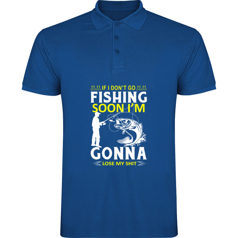Tricou polo Pescuit (model 4), Albastru