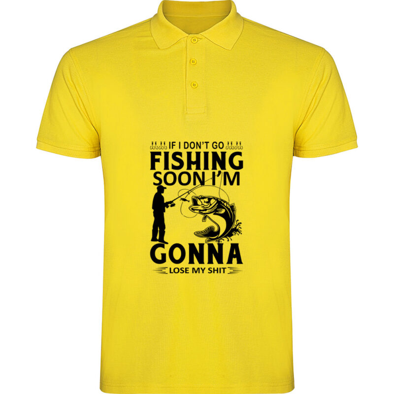Tricou polo Pescuit (model 4), Galben