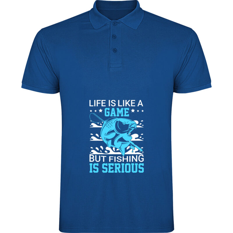 Tricou polo Pescuit (model 5), Albastru
