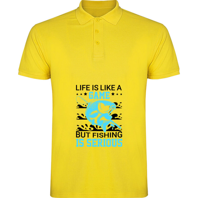 Tricou polo Pescuit (model 5), Galben